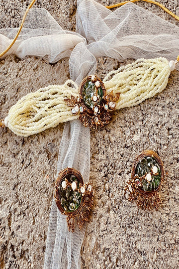 KOH-E-GEM | JEWELLERY | ELARA CHOKER SET – GREEN