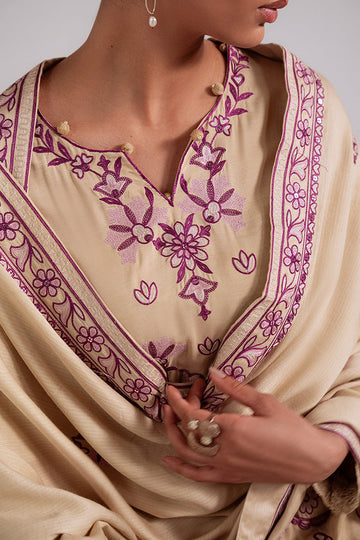 CROSS STITCH | KHADDAR-LINEN-MARINA'25 | FAWN RADIANCE