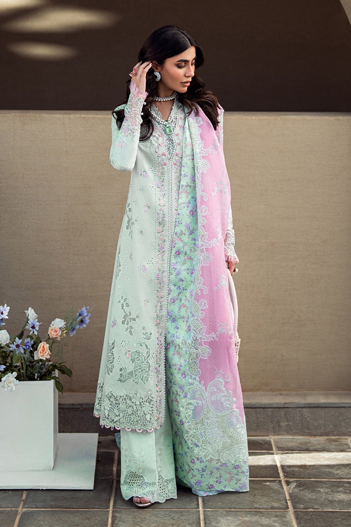 QALAMKAR | SAHIL LUXURY LAWN 2025 | FK-04 CHLOE