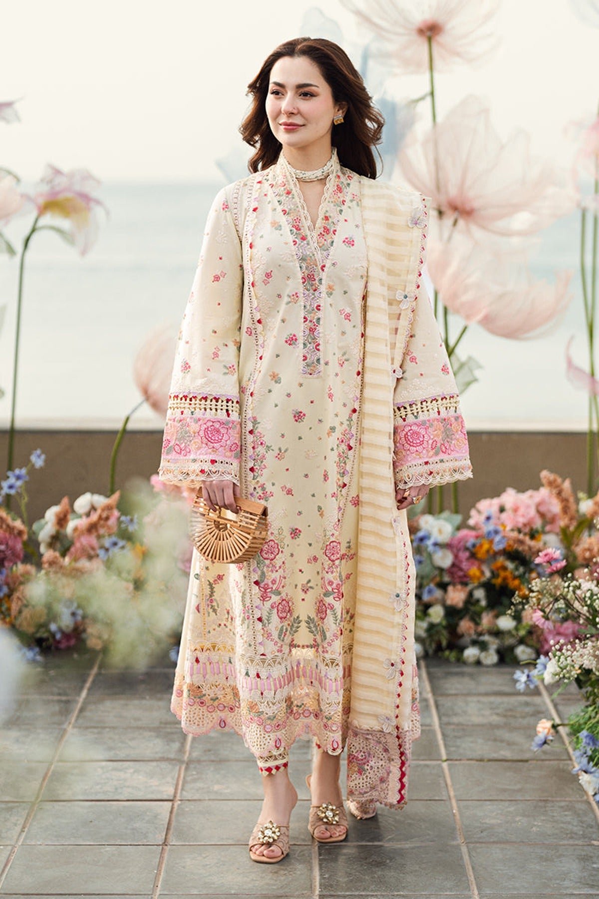 QALAMKAR | SAHIL LUXURY LAWN 2025 | FK-14 SCARLETT