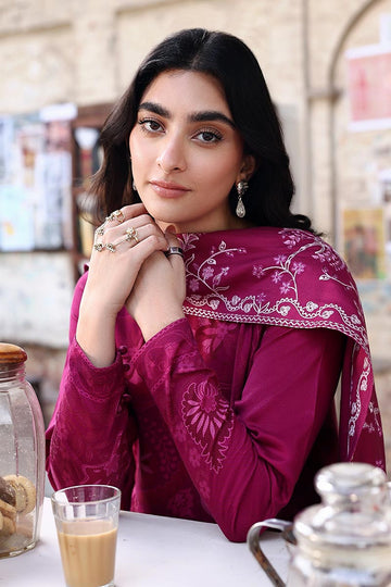 CROSS STITCH | KHADDAR-LINEN-MARINA'25 | FUCHSIA THREAD