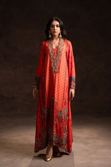 AMMARA KHAN | KAFTAN | FESTIVE ORANGE KAFTAN (D-03)