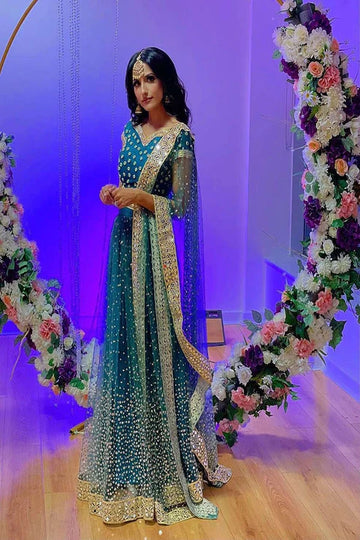 HAFSAH|SANA - SHEESHA WORK ENSEMBLE - AVAILABLE IN ALL COLORS