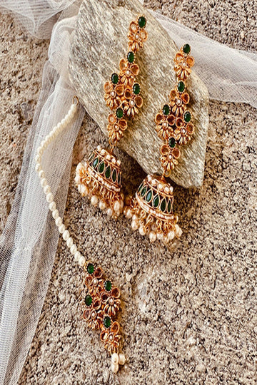 KOH-E-GEM | JEWELLERY | GLEAM & GRACE NECKLACE SET - GREEN