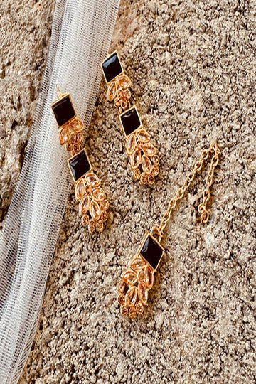 KOH-E-GEM | JEWELLERY | GLOWING LUNA NECKLACE SET - BLACK