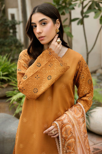 FARASHA | SUMMER WEAVES EMBROIDERED LAWN'25 | GOLDEN DUSK