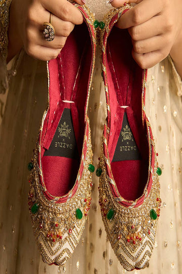 DAZZLE | KHUSSA SHOES | GOTTA JEWEL (OFF WHITE)
