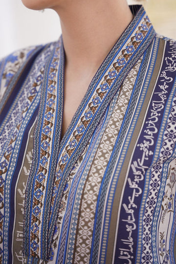 MANTO | GULISTAN (FLOWERLAND) - BLUE LONG SHIRT