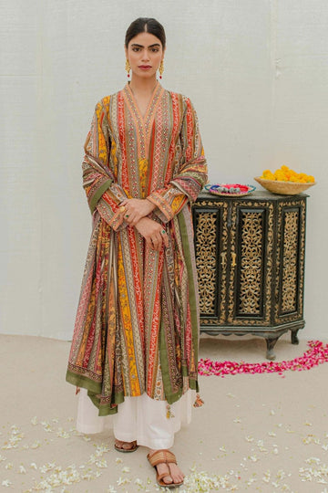 MANTO | GULISTAN (FLOWERLAND) - MUSTARD LONG SHIRT