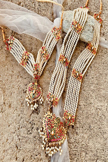 KOH-E-GEM | JEWELLERY | HYDERABADI MULTI-COLOR BRIDAL SET