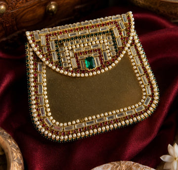 HS | CLUTCHES | GOLDEN WITH MULTI STONES