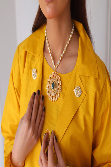 RAWAYAT | JEWELLERY | HANINA LOCKET SET (GREEN)