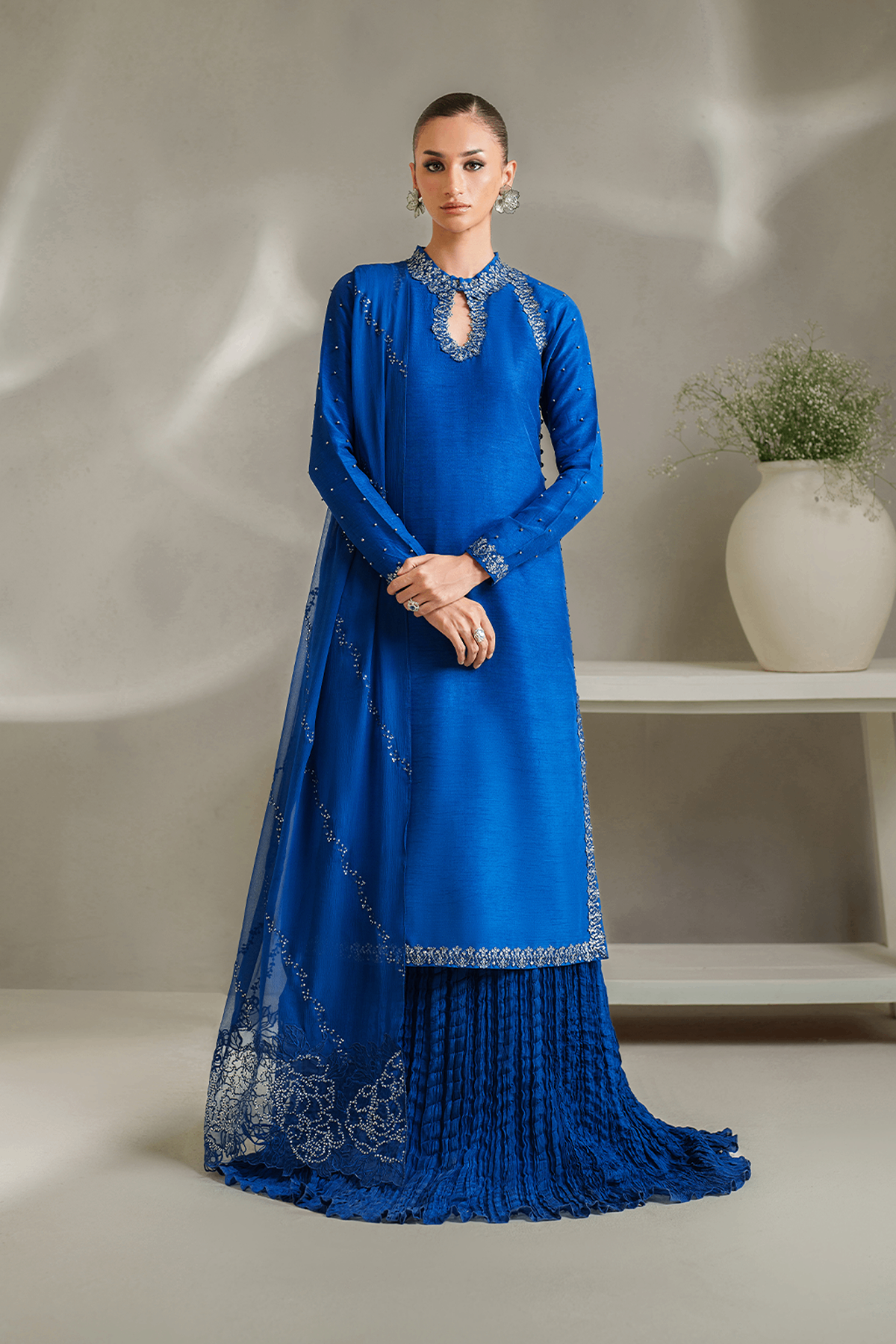 IZNIK | LUXURY PRET | IP-336 EMBROIDERED RAWSILK