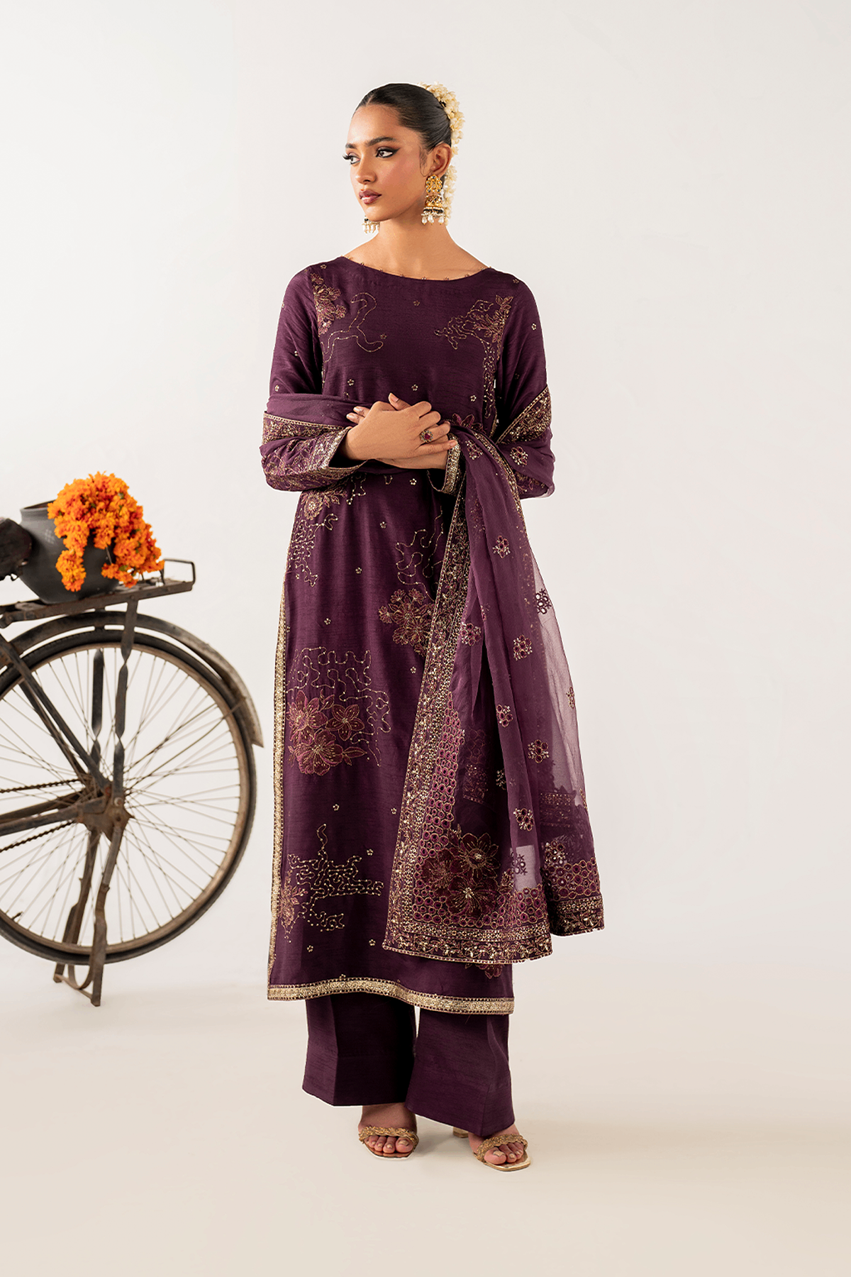 IZNIK | LUXE RAWSILK | IRS-22 EMBROIDERED RAWSILK
