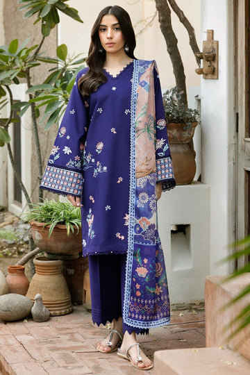 FARASHA | SUMMER WEAVES EMBROIDERED LAWN'25 | INDIGO GLOW