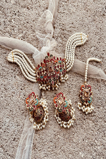 KOH-E-GEM | JEWELLERY | IRIS CHOKER SET - MULTI (GOLD)
