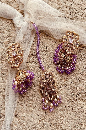 KOH-E-GEM | JEWELLERY | IRIS CHOKER SET - PURPLE