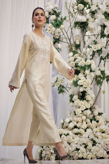 SHAZIA RAUF KHAN | LUXE SILK PRET | IVORY CREAM