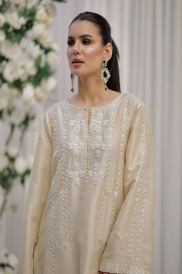 SHAZIA RAUF KHAN | LUXE SILK PRET | IVORY CREAM