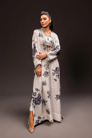 AMMARA KHAN | KAFTAN | IVORY GREYS (D-09)