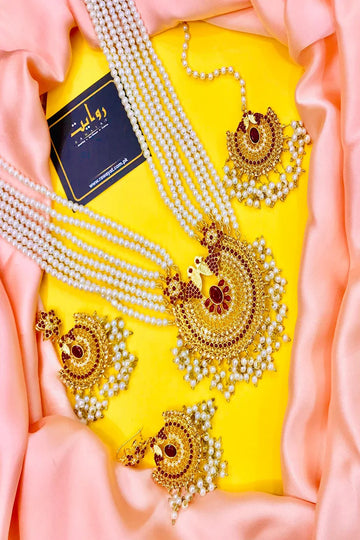RAWAYAT | JEWELLERY | JAZMINE RANI MALA SET (MAROON)