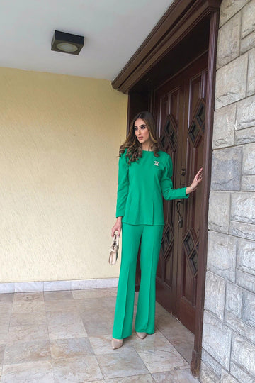 MAHNOOR MUJTABA | RESORT COLLECTION | KELLY GREEN SET