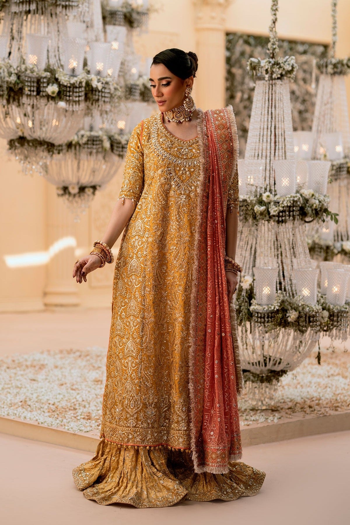 AIK | WEDDING FESTIVE ’25 VOL. 1 - LOOK 08 | STYLE 02 | LONG SHIRT WITH CRUSHED SHARARA