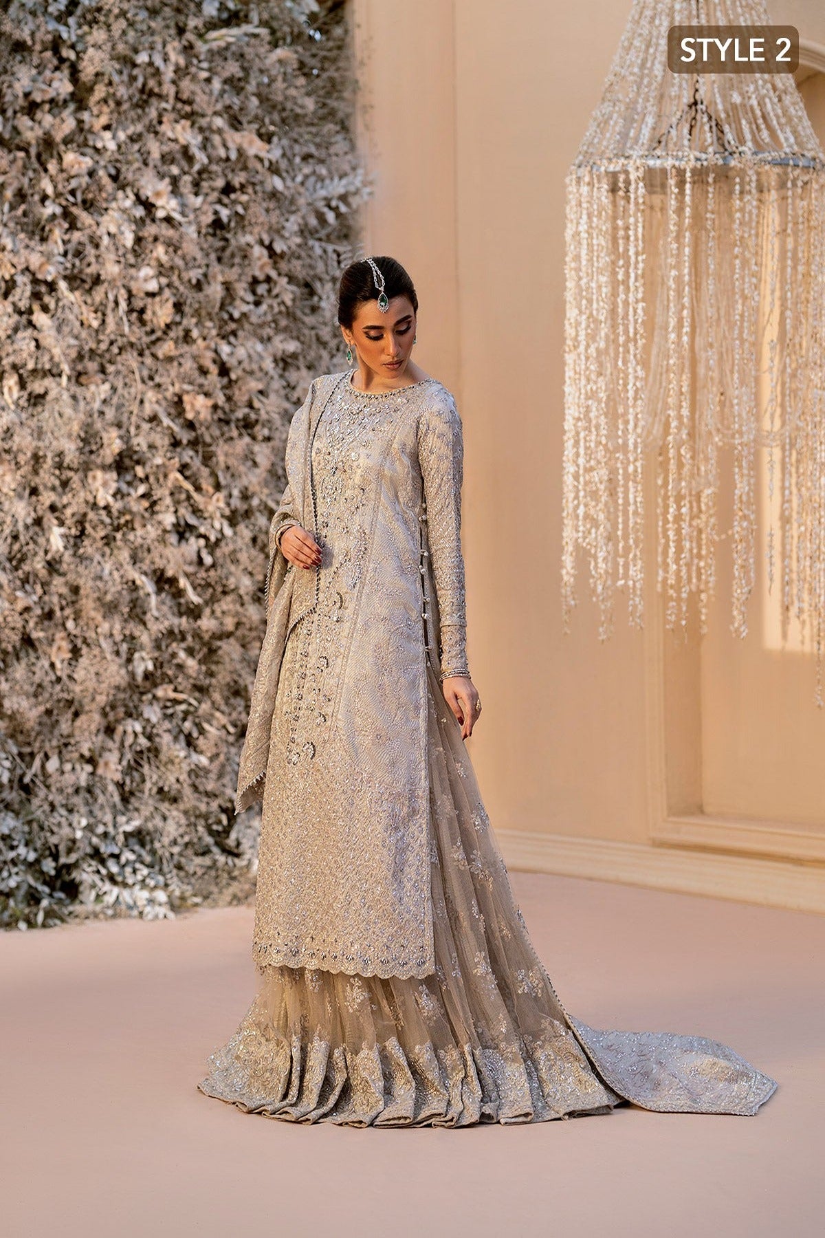 AIK | WEDDING FESTIVE ’25 VOL. 1 - LOOK 09 | STYLE 02 | SIDE SLIT OPEN SHIRT WITH CRUSHED FROCK