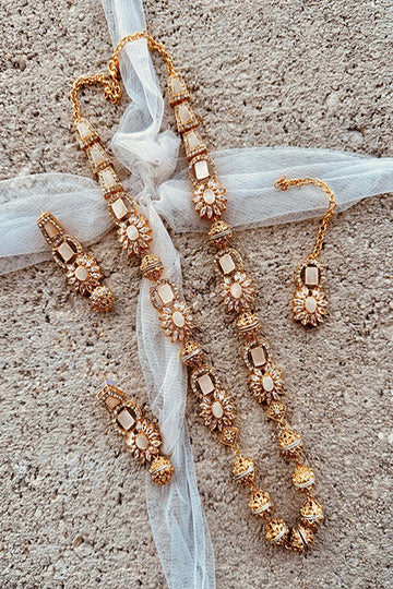 KOH-E-GEM | JEWELLERY | LINEAR LUXE MALAA SET – WHITE