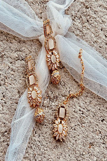 KOH-E-GEM | JEWELLERY | LINEAR LUXE MALAA SET – WHITE