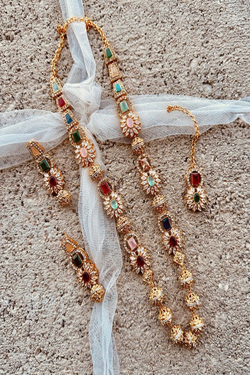 KOH-E-GEM | JEWELLERY | LINEAR LUXE MALAA SET – MULTI