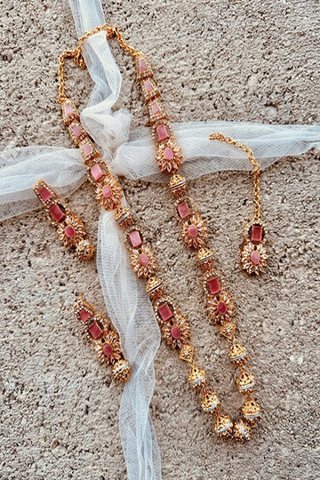 KOH-E-GEM | JEWELLERY | LINEAR LUXE MALAA SET – PINK