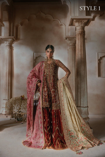 AIK | WEDDING FESTIVE '26 - VOL.2 | LOOK B2603 | STYLE 01 | PEPLUM SHIRT WITH GHARARA