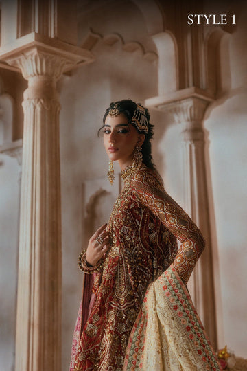 AIK | WEDDING FESTIVE '26 - VOL.2 | LOOK B2603 | STYLE 01 | PEPLUM SHIRT WITH GHARARA