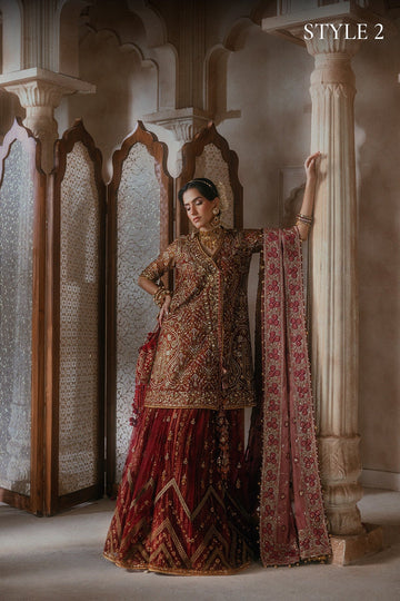 AIK | WEDDING FESTIVE '26 - VOL.2 | LOOK B2603 | STYLE 02 | ANGHRAKHA WITH CRUSHED SHARARA