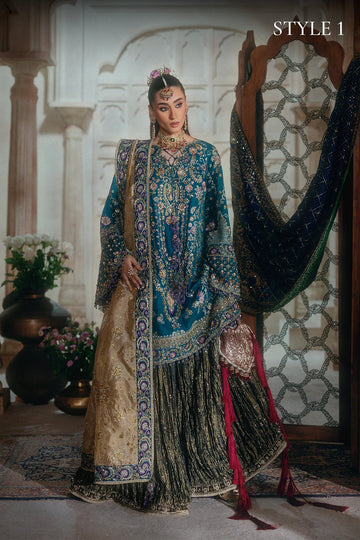 AIK | WEDDING FESTIVE '26 - VOL.2 | LOOK B2607 | STYLE 01 | SHORT SHIRT WITH CRUSHED SHARARA