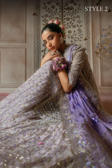 AIK | WEDDING FESTIVE '26 - VOL.2 | LOOK B2609 | STYLE 02 | OPEN FRONT SHIRT WITH CRUSHED SHARARA