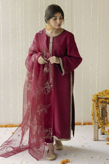 DYOT | ZARI FORMAL | MAROON OUTFIT | 3PC