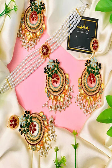 RAWAYAT | JEWELLERY | MEHROOZE CHOKER SET (NAURATEEN)