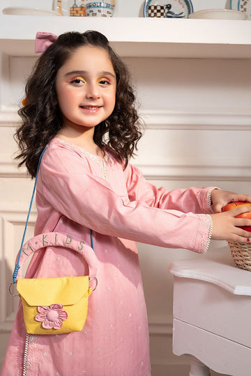 MARIA B | KIDS | GIRLS | PLAY HOUSE STORIES | 2 PIECE EMBROIDERED DOBBY LAWN SUIT | MKD-PF26-01-PINK