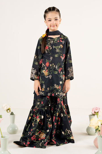 MARIA B | KIDS | GIRLS | PLAY HOUSE STORIES | 3 PIECE EMBROIDERED LAWN SUIT | MKD-PF26-05-BLACK