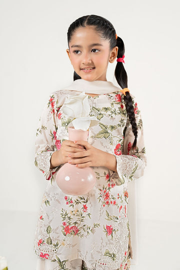 MARIA B | KIDS | GIRLS | PLAY HOUSE STORIES | 3 PIECE EMBROIDERED LAWN SUIT | MKD-PF26-05-WHITE