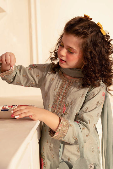 MARIA B | KIDS | GIRLS | PLAY HOUSE STORIES | 3 PIECE EMBROIDERED LAWN SUIT | MKD-PF26-06-LIGHT GREEN