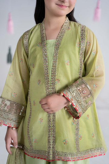 MARIA B | KIDSWEAR | EMBROIDERED PAPER COTTON SUIT | MKS-EA24-04