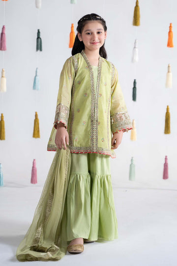 MARIA B | KIDSWEAR | EMBROIDERED PAPER COTTON SUIT | MKS-EA24-04