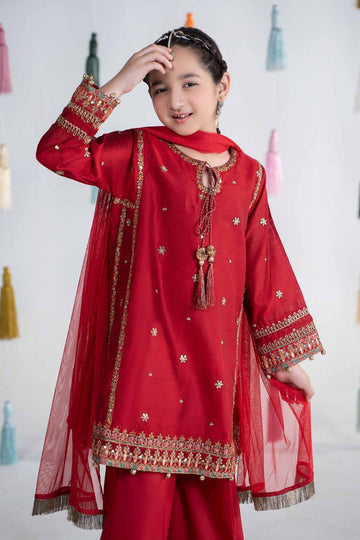 MARIA B | KIDSWEAR | EMBROIDERED YARN DYED SUIT | MKS-EA24-19