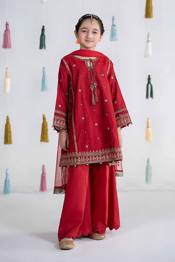 MARIA B | KIDSWEAR | EMBROIDERED YARN DYED SUIT | MKS-EA24-19