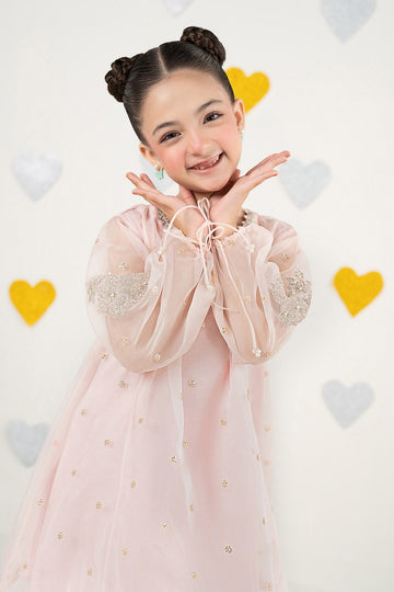 MARIA B | KIDS | GIRLS | PLAY HOUSE STORIES | 2 PIECE EMBROIDERED ORGANZA SUIT | MKS-PF26-01-LIGHT PINK