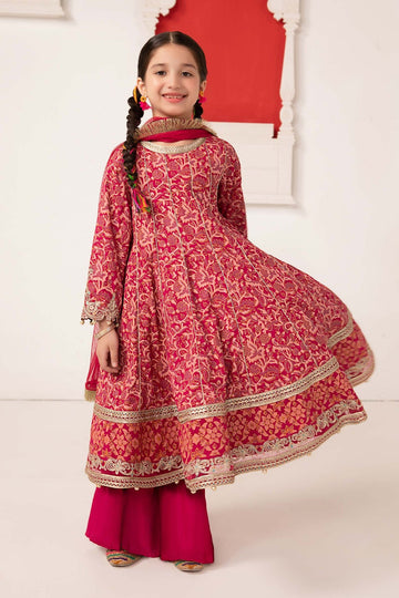 MARIA B | KIDSWEAR | PRINTED RAW SILK SUIT | MKS-EA24-05