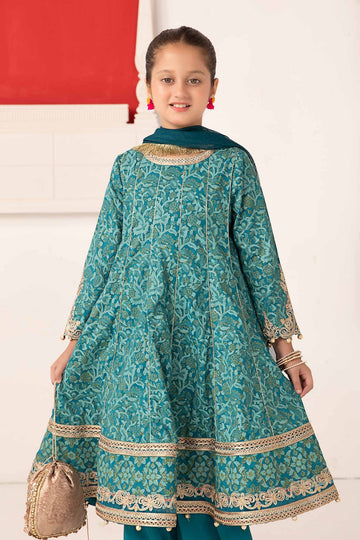 MARIA B | KIDSWEAR | PRINTED RAW SILK SUIT | MKS-EA24-05